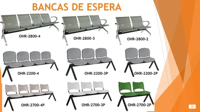 Bancas de espera — hoja 35 del Catálogo General 2026 de Office Mochis