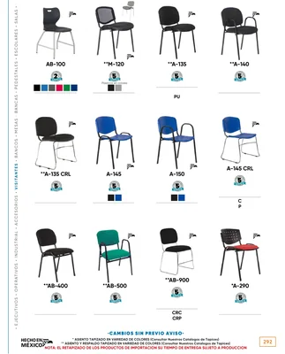 Sillas de oficina — hoja 292 del Catálogo General 2026